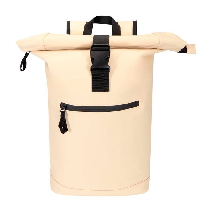 Sac à dos roll-top en cuir synthétique imperméable pour PC 15"