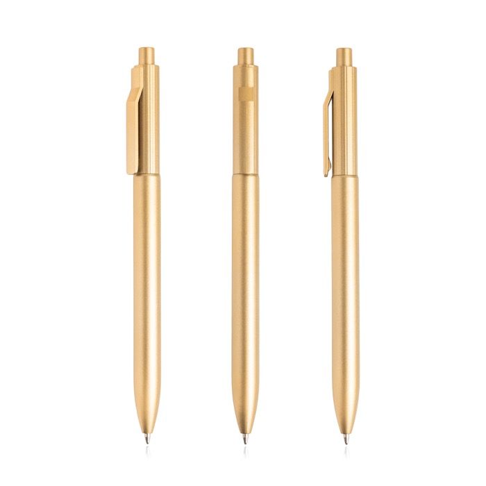 Stylo écologique avec clip intégré et relief à rayures encre noire