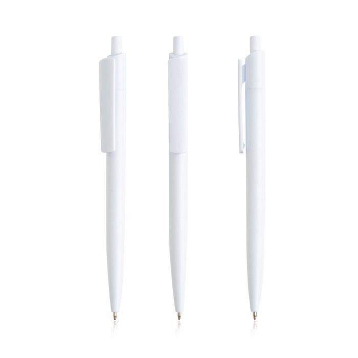 Stylo écologique avec corps uni et clip large à encre bleue