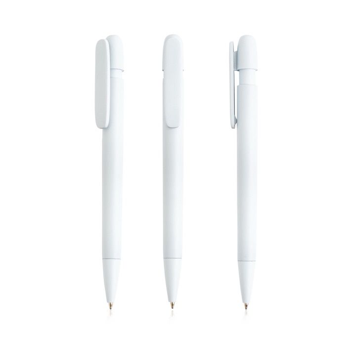 Stylo en plastique recyclé avec clip large et encre bleue