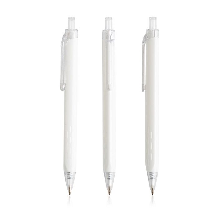 Stylo triangulaire en plastique détails transparents à encre bleue