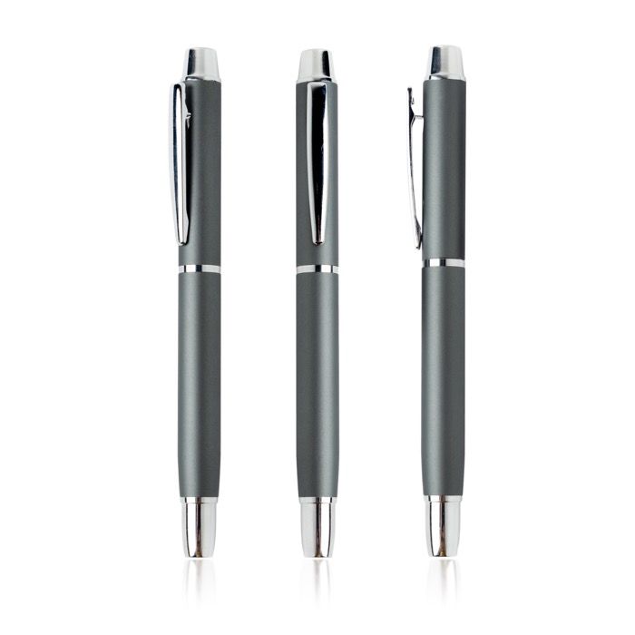 Roller élégant en aluminium avec détails argentés à encre bleue