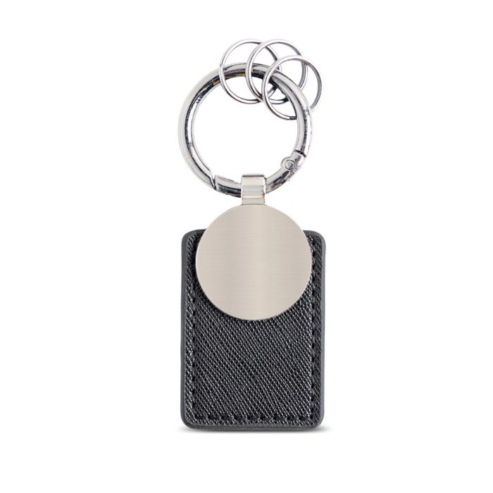 Porte-clés avec 3 mini-anneaux à ouverture facile et patch intégré