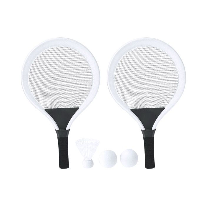 Set de 2 raquettes avec 2 balles assorties et volant pour l’extérieur