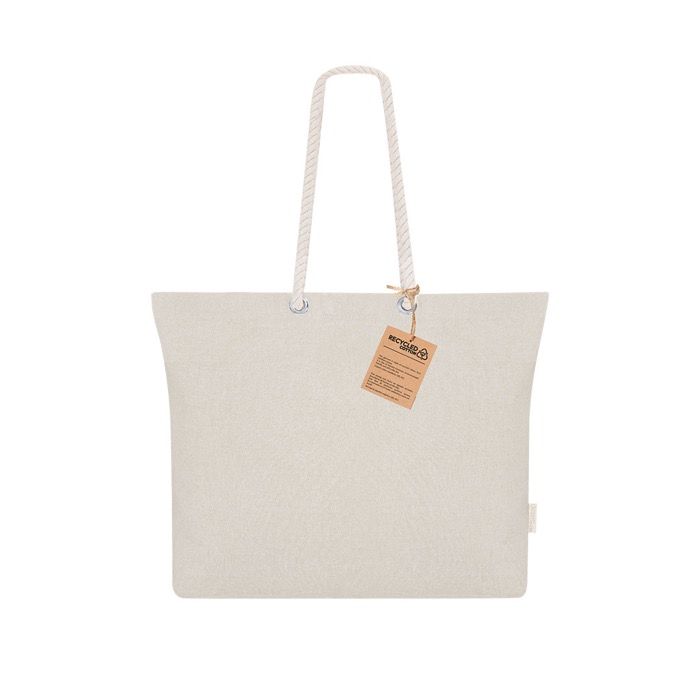 Sac en coton recyclé avec soufflet et anses en coton 220 g/m²