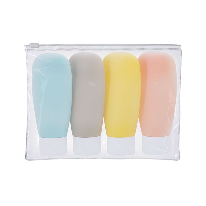 Flacons pour organiser les liquides et soins personnels dans un étui