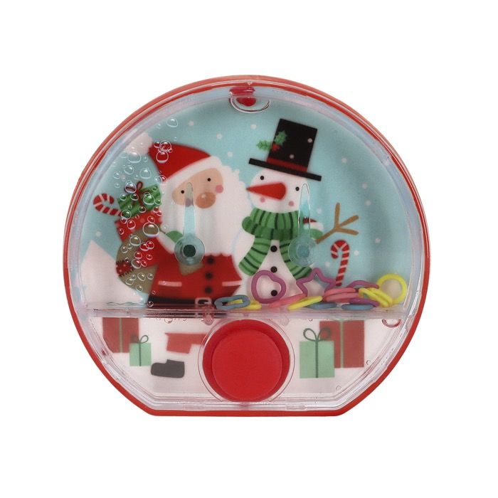 Console de jeu aquatique avec design de Noël et bouton rouge au centre