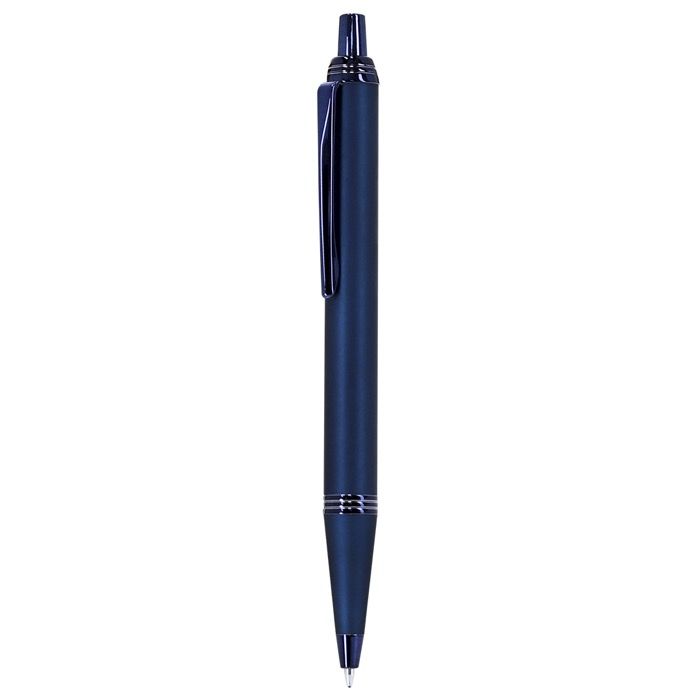 Stylo à bille en aluminium avec finition gomme, encre bleue