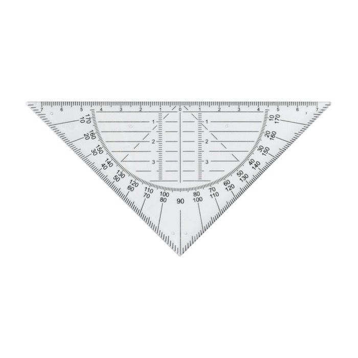 Équerre en plastique transparent rigide avec mesure de 45º