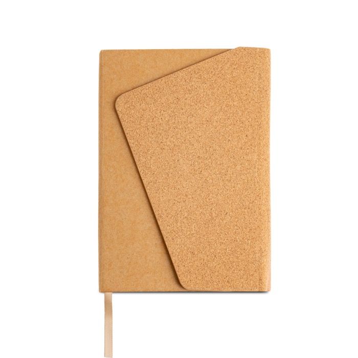 Carnet couverture type liège et fermeture magnétique A5 pages blanches