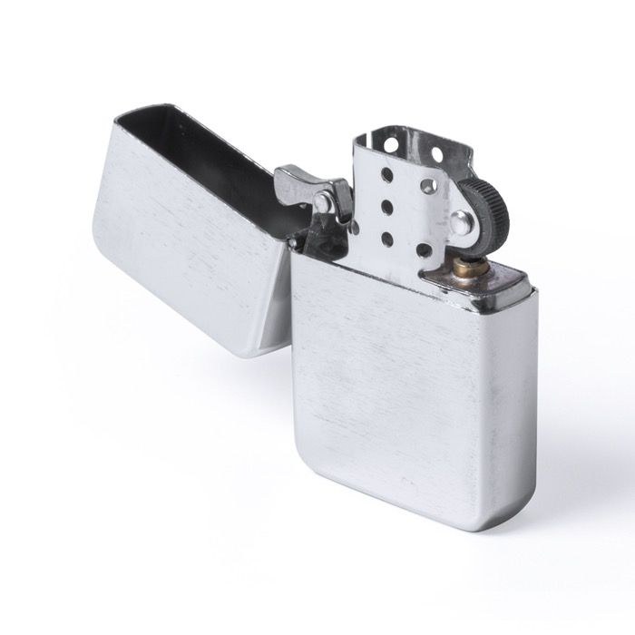 Briquet métallique mat à pierre rechargeable