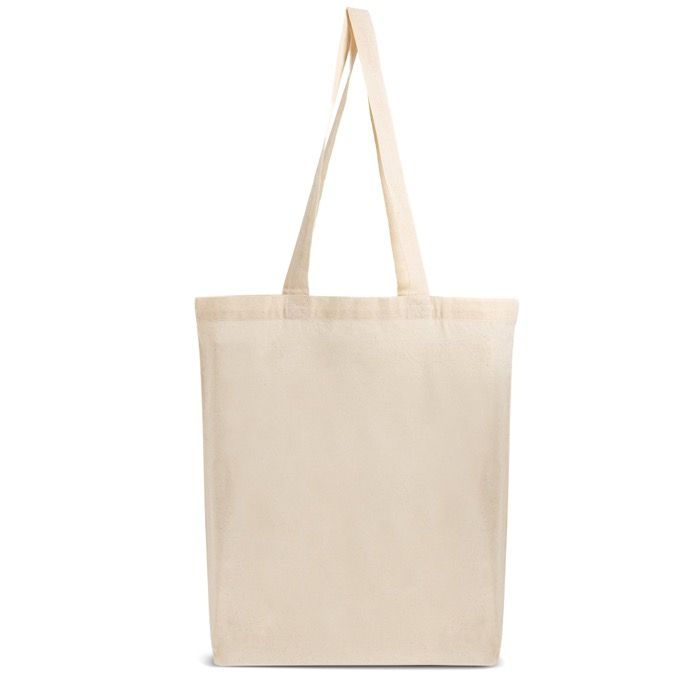 Sac 100 % coton avec longues anses, idéal pour les courses 140 g/m²