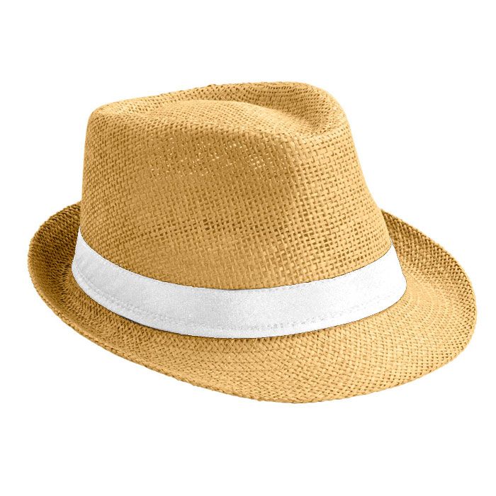 Chapeau moderne en papier de couleur beige avec zone d'impression