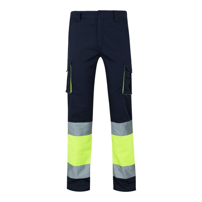 Pantalon de travail multipoches élastique bicolore 240 g/m² 