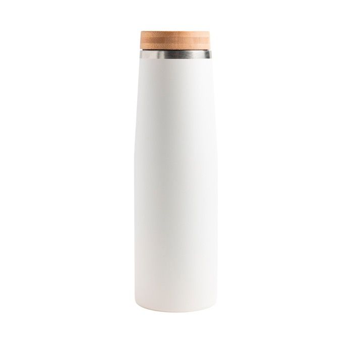 Gourde thermos en inox avec couvercle en bambou naturel 550ml
