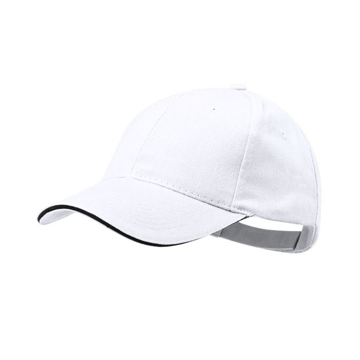Casquette en coton peigné 6 panneaux avec détail sur la visière
