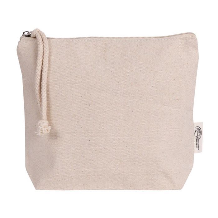 Trousse de toilette en coton recyclé avec bracelet en corde