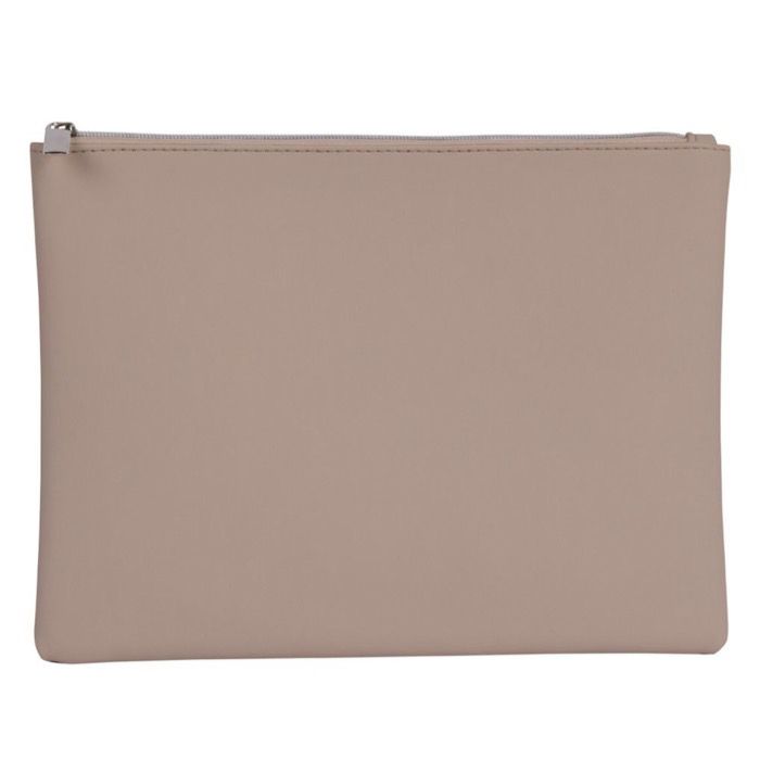 Trousse de toilette en cuir synthétique souple avec zip assorti