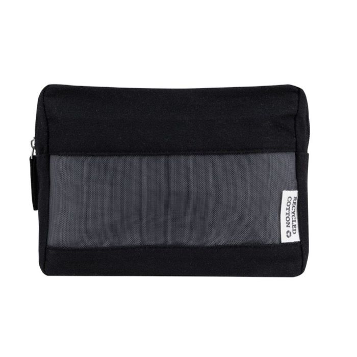 Trousse de toilette en toile recyclée avec grille sur le devant