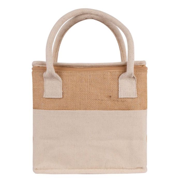 Sac isotherme en jute avec poignées renforcées en coton