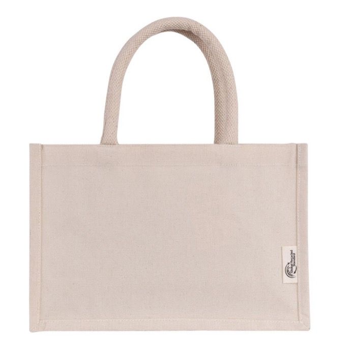 Petit sac en coton recyclé avec poignée courte