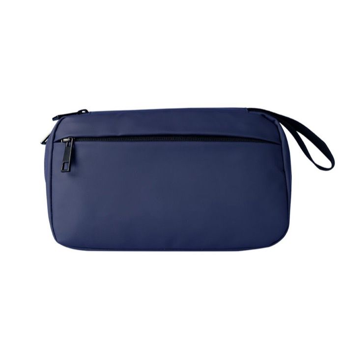 Trousse de toilette en similicuir doux avec double fermeture éclair