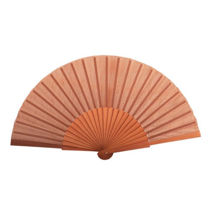 Eventail élégant en bois foncé et tissu en polyester