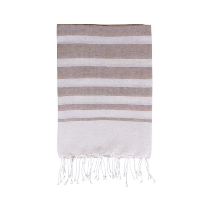 Paréo en coton recyclé et polyester avec franges 150 g/m2