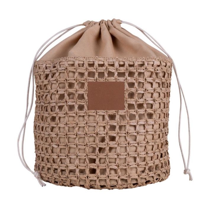 Trousse en papier de jute en forme de sac avec fermeture à cordon