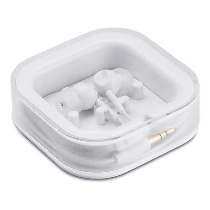 Écouteurs en silicone à offrir avec zone d'impression