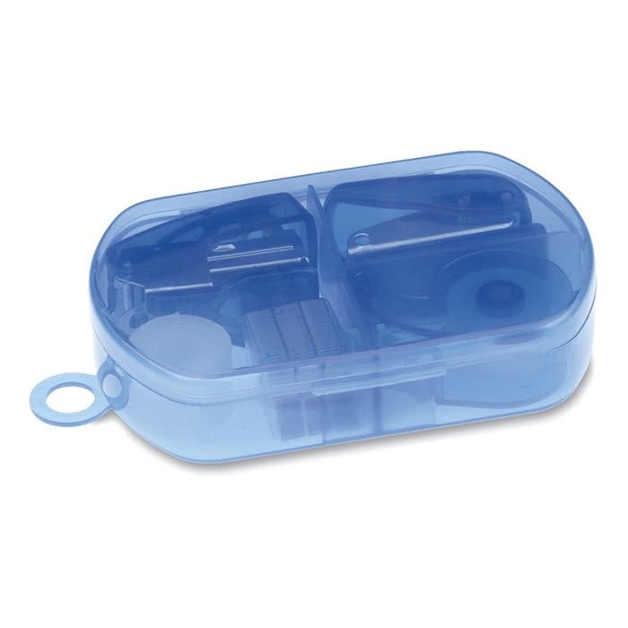 Étui avec articles de papeterie couleur  bleu deuxième vue