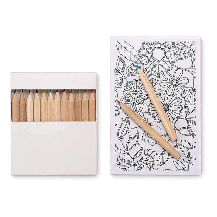 Ensemble de crayons de couleur publicitaires couleur blanc