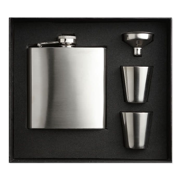 Flasque personnalisée pour publicité couleur  argenté mat