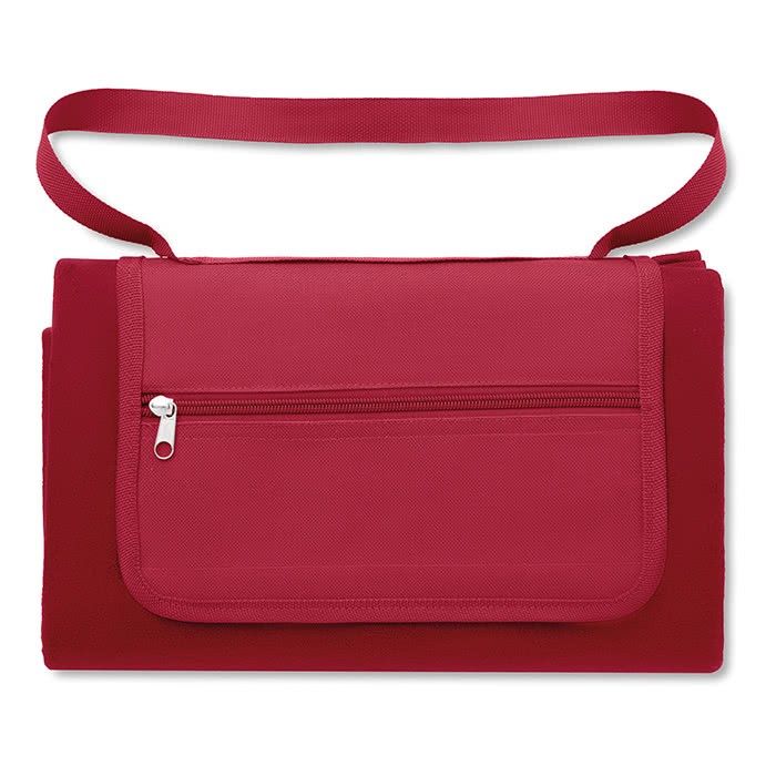 Nappe de pique-nique dans un sac publicitaire vue avec zone d'impression