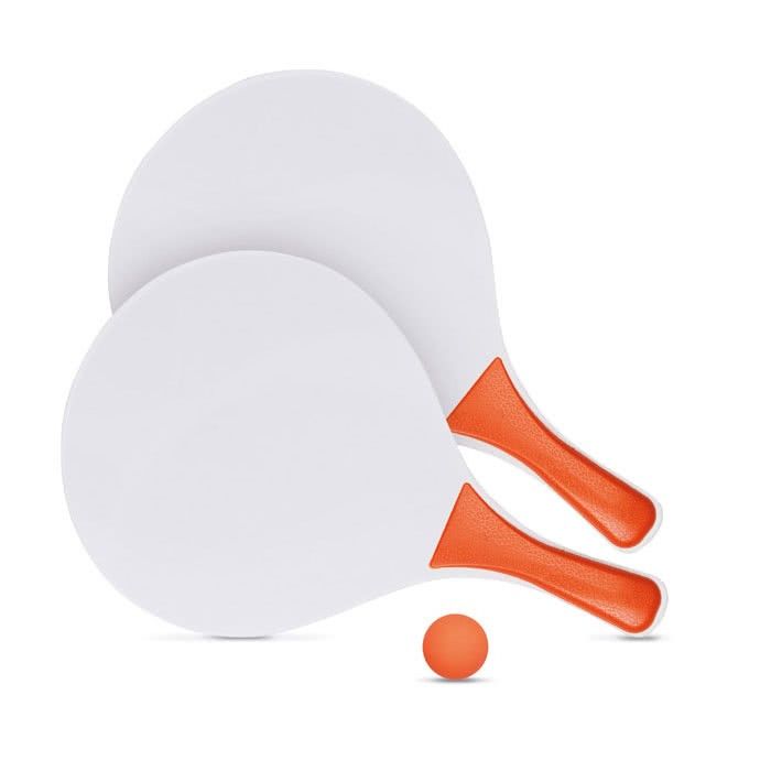 Set publicitaire de raquettes et balle vue avec zone d'impression