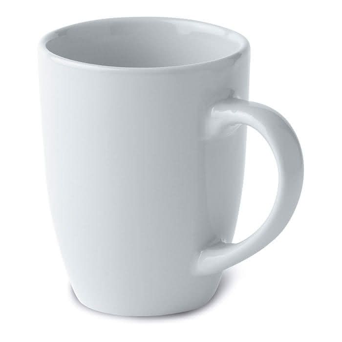 Tasses publicitaires de 300 ml en boîte couleur blanc