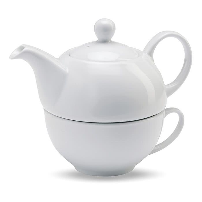 Ensemble de théière et tasse personnalisées couleur  blanc