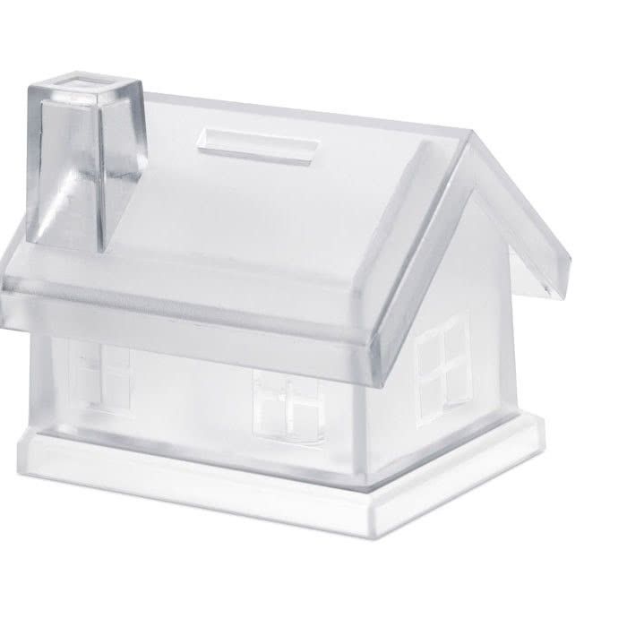 Tirelire personnalisée en forme de maison couleur  transparent