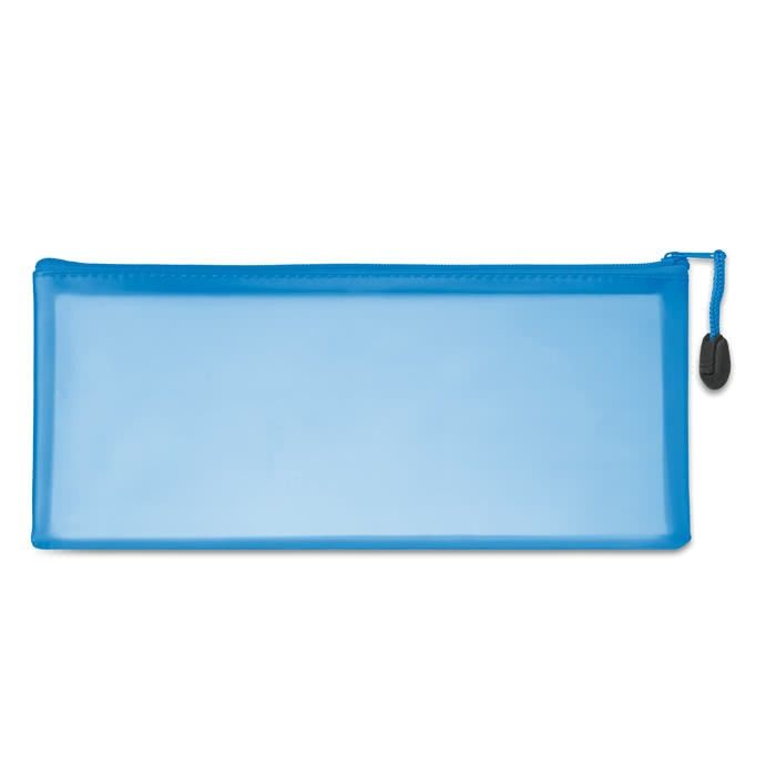 Trousse publicitaire transparent couleur  bleu