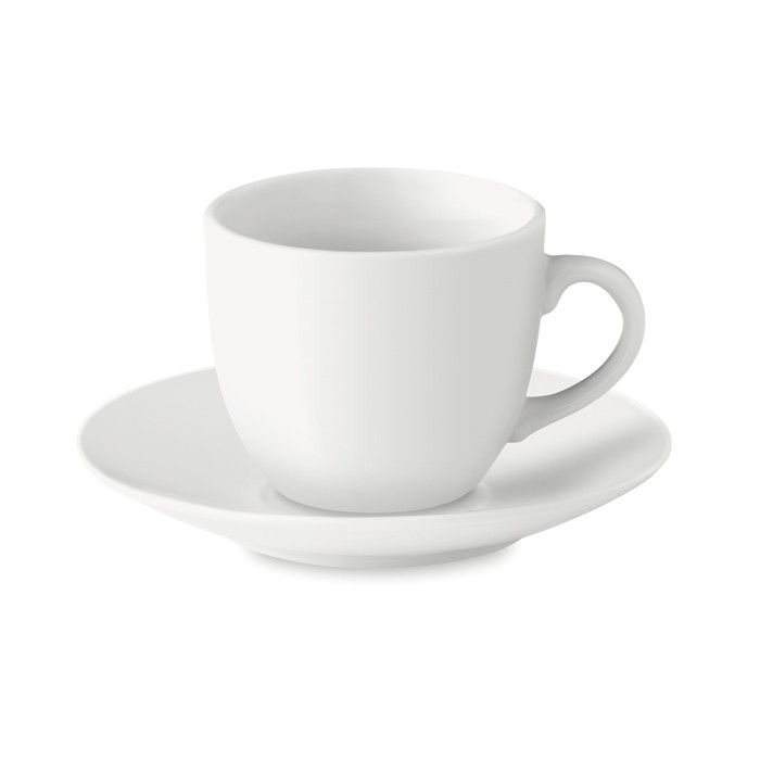 Tasse à café personnalisée avec le logo couleur blanc