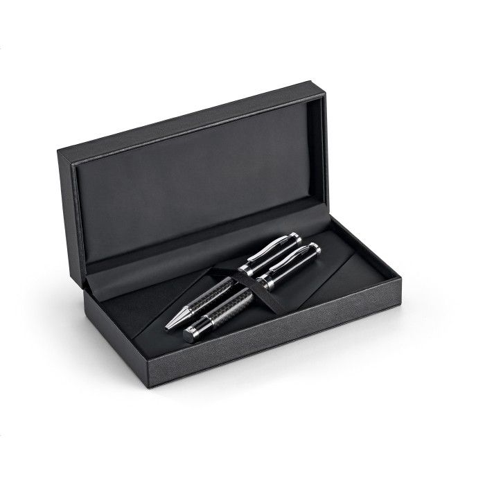 Set d'écriture en fibre de carbone couleur noir