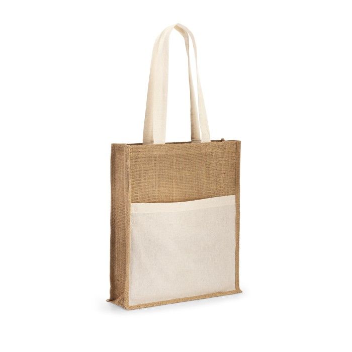 Sac en toile de jute personnalisé vue avec zone d'impression