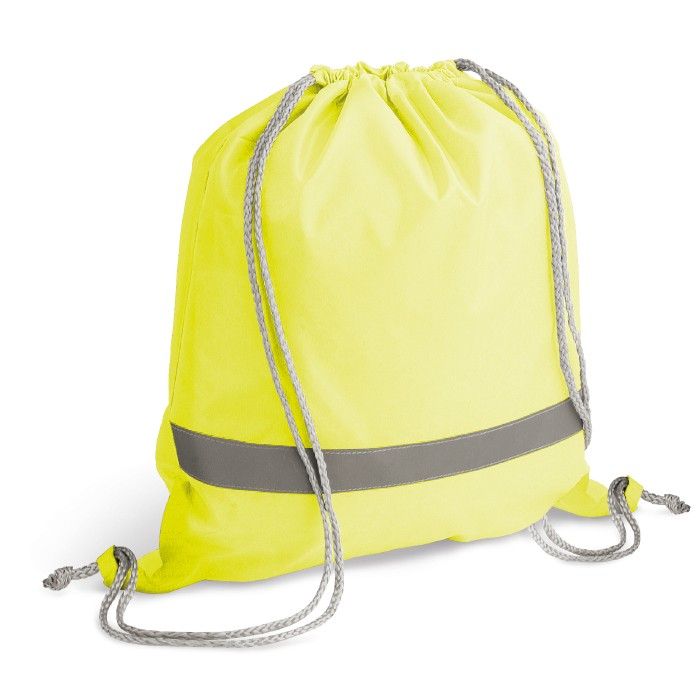 Sac à cordon personnalisable réfléchissant avec zone d'impression