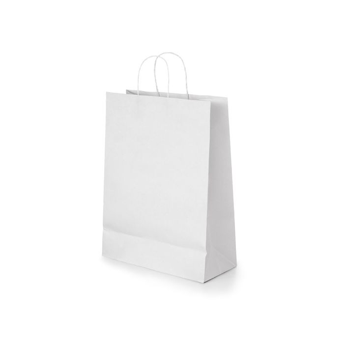 Petit sac publicitaire en carton blanc vue avec zone d'impression