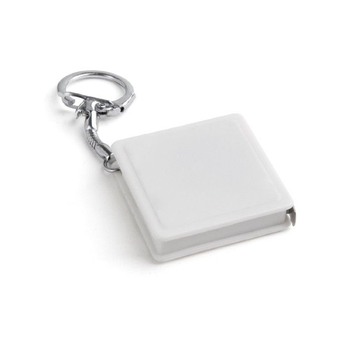 Porte-clé avec un mètre ruban de 1m avec zone d'impression