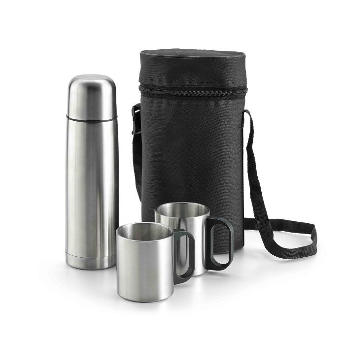 Thermos personnalisable avec tasse couleur argenté