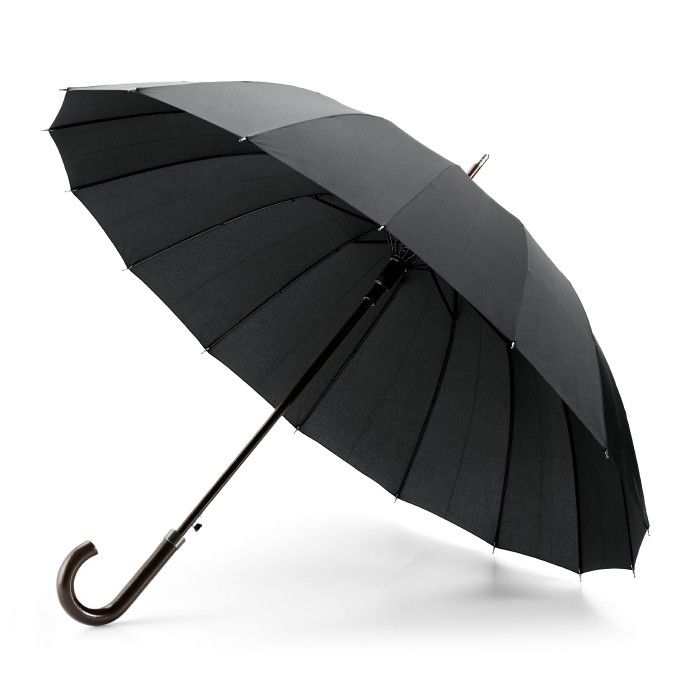 Exclusifs parapluies avec logo de 16 baleines couleur noir
