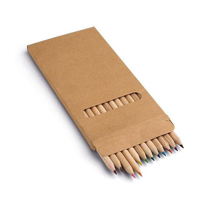 Boîte de 12 crayons de couleur de taille moyenne couleur marron