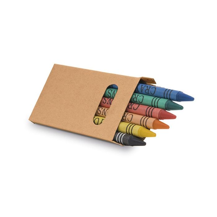 Boîte avec 6 craies de cire personnalisés avec zone d'impression