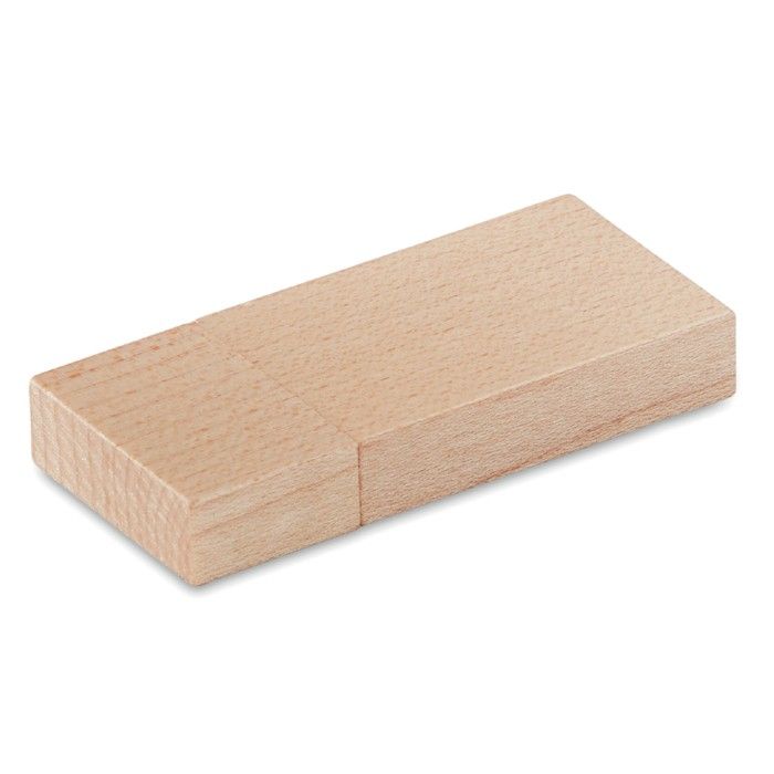 Clé USB publicitaire en bois plate avec zone d'impression